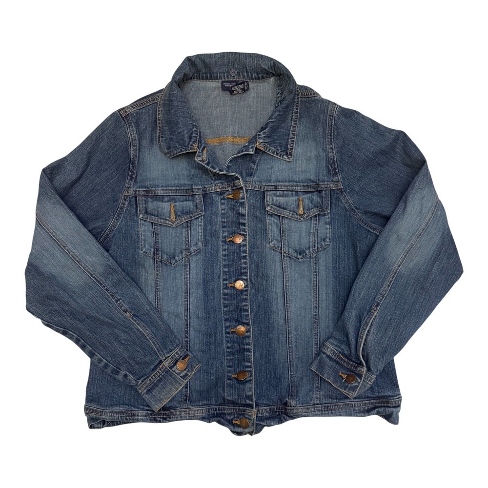 Venezia Denim Jean Jacket 14/16 Women's Cotton Blend Excellent Button
